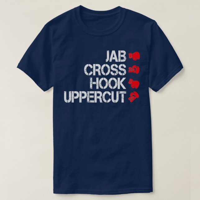 T-shirt Boxe Jab Cross Hook Uppercut Boxer Martial Arts (Design devant)