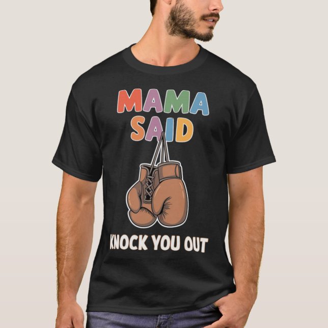 T-shirt Boxe Kickboxing Maman a dit Knock U Out Fighting S (Devant)