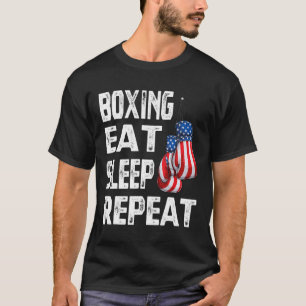 T-shirt Boxe Manger Dormir Répéter Gym Boxeur Kickboxing M