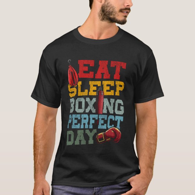 T-shirt Boxe Manger Sommeil Boxe Parfaite Journée (Devant)