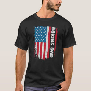 T-shirt Boxe Papa America Us Drapeau Patriot Vintage