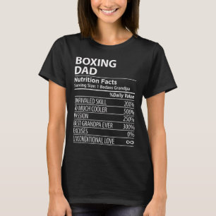 T-shirt Boxe Papa Nutrition Facts Drôle Boxe Papa