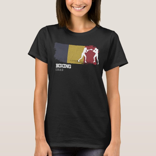 T-shirt Boxe pour femmes Tchad Combat Sports Fighter Boxe  (Devant)