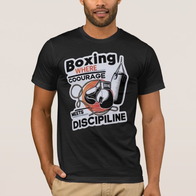 T-shirt boxe quand le courage rencontre le desipling (Devant)