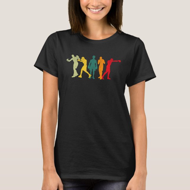 T-shirt Boxe rétro Silhouettes Boxer Boxer Combattez (Devant)