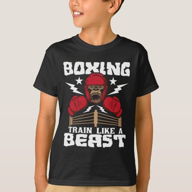 T-shirt Boxe S'entraîner comme une bête - Kickboxing Kickb (Devant)