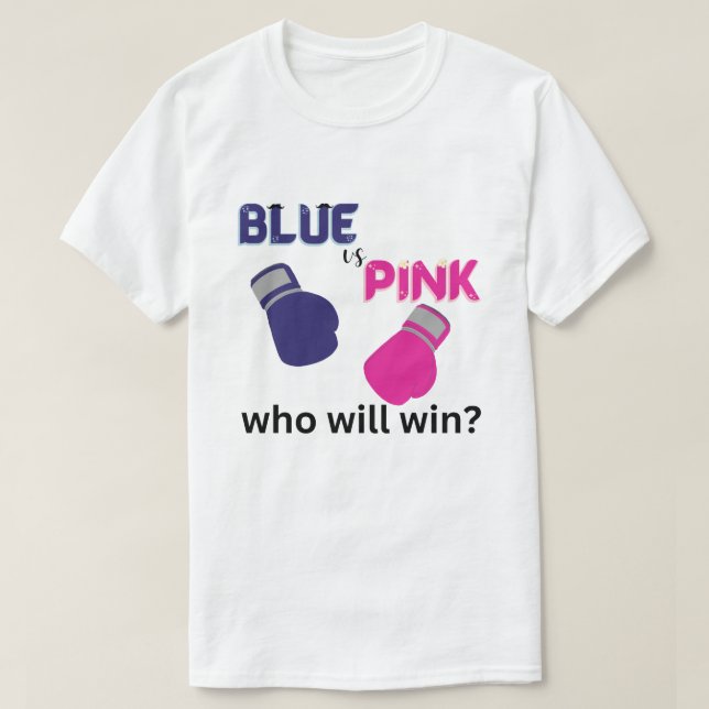 T-shirt boxe sexe révéler bleu vs rose drôle (Design devant)