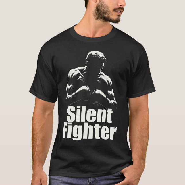 T-shirt Boxe Silent Fighter - Boxeur à la silhouette audac (Devant)