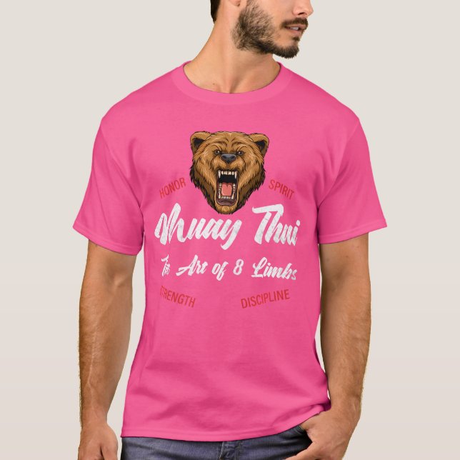 T-shirt Boxe thaïlandaise Kickboxing Muay Thai Bear (Devant)