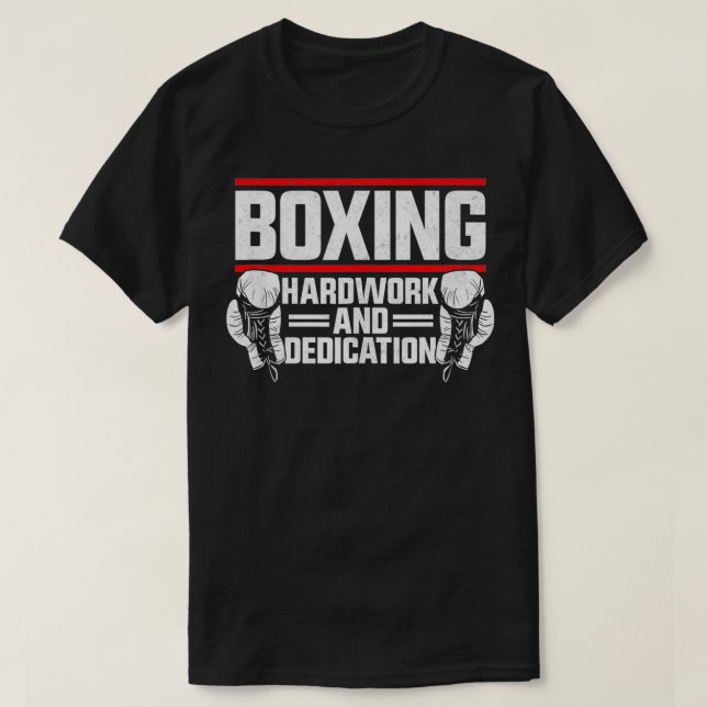 T-shirt Boxe Vintage Boxing Travail Et Dédication (Design devant)