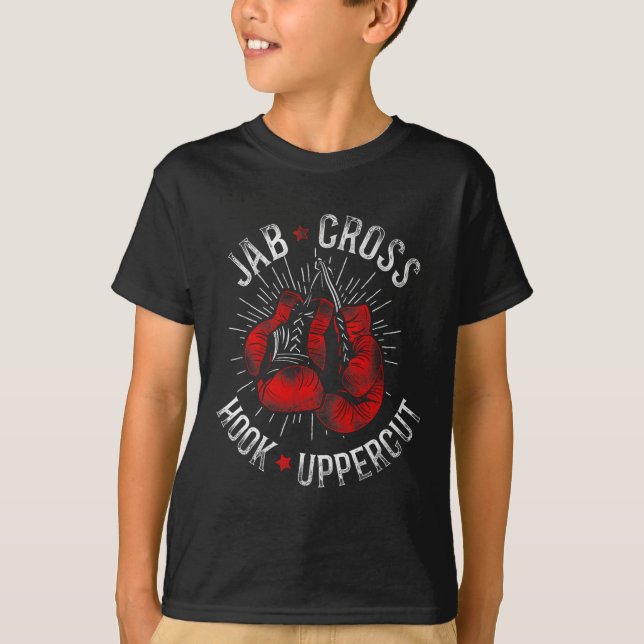 T-shirt Boxe Vintage Jab Cross Hook Uppercut (Devant)