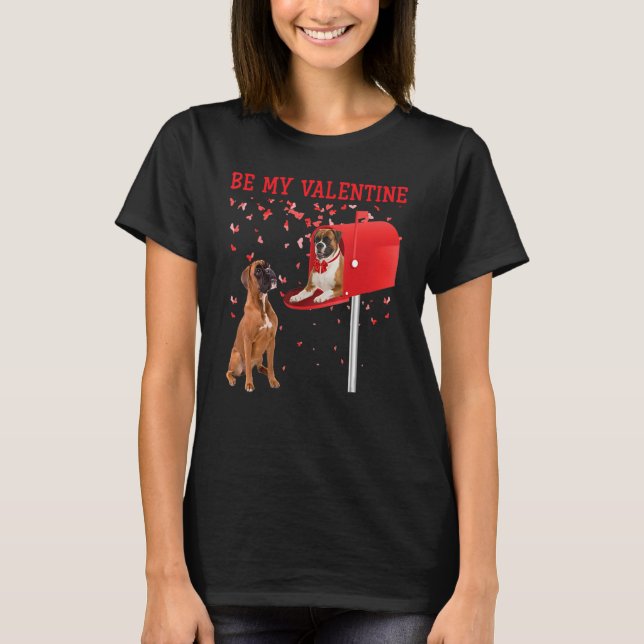 T-shirt Boxer Be My Valentine Heart Boîte aux lettres (Devant)