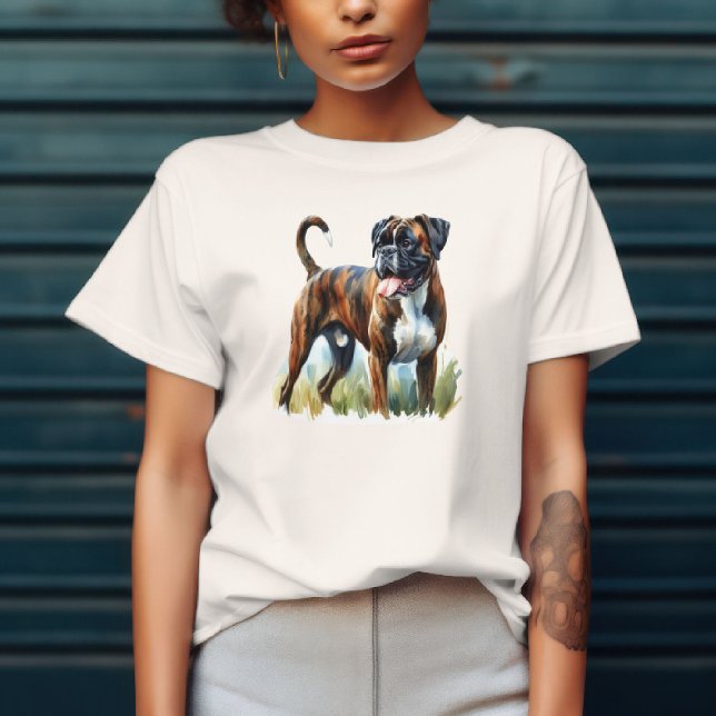 T-shirt Boxer bringé représenté à l'aquarelle (Créateur téléchargé)