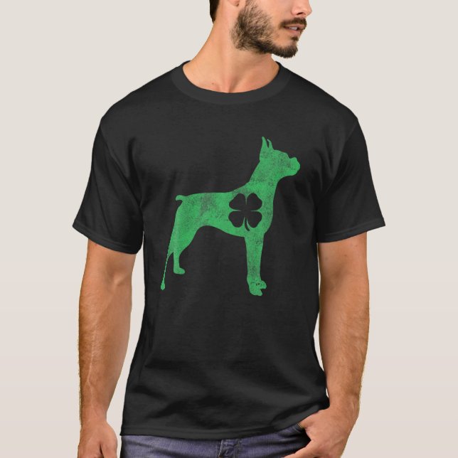 T-shirt Boxer Chien Cadeau St. Patrick's Day Shamrock Clov (Devant)