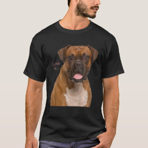 T-shirt Boxer Chien Chien Maman Papa L'Amour C'Est Du Chie