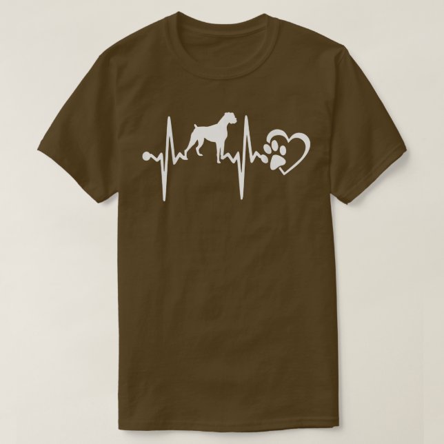 T-SHIRT BOXER CHIEN HEARTBEAT (Design devant)