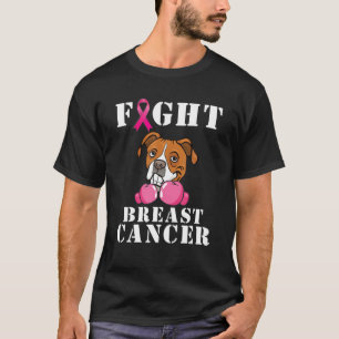 T-shirt Boxer Chien Lutter Contre Le Cancer Du Sein Soutie