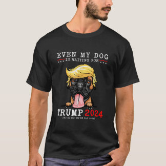 T-shirt Boxer Chien Même Mon Chien Attend Trump 2024