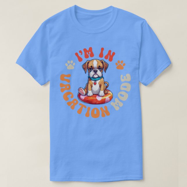 T-shirt Boxer Chien Mode de vacances 1 (Design devant)