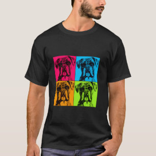T-shirt Boxer Chien Pop Art Design Illustration colorée T