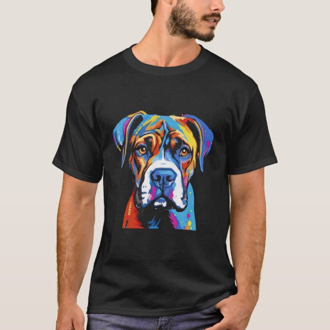 T-shirt Boxer Chien style Vintage (Devant)
