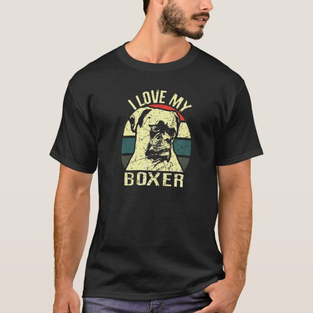 T-shirt Boxer Classic Sunset J'aime mon chien (Devant)
