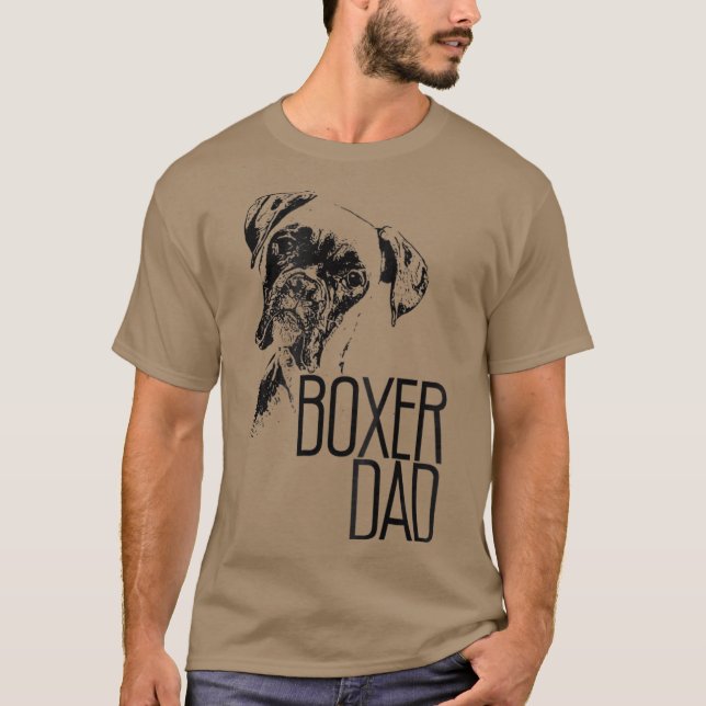 T-SHIRT BOXER DAD DOG FACE À AMOUREUX DE LES CHIENS BOXER  (Devant)