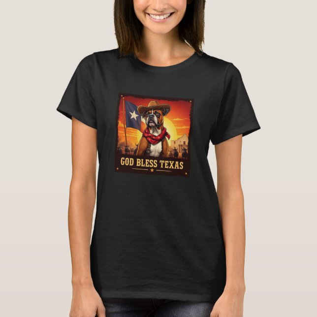 T-shirt Boxer Dieu bénisse le Texas (Devant)