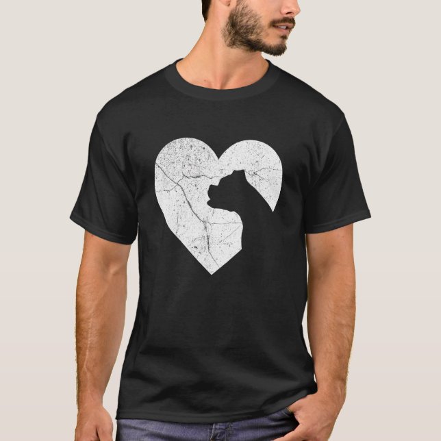 T-shirt Boxer Dog Funny Heart Valentine's Day Dog Dad Mom (Devant)