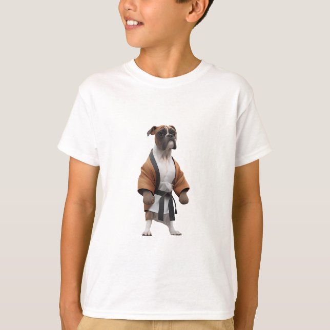 T-shirt Boxer Dog Jouer Karate, Karate Champion Boxer Dog (Devant)