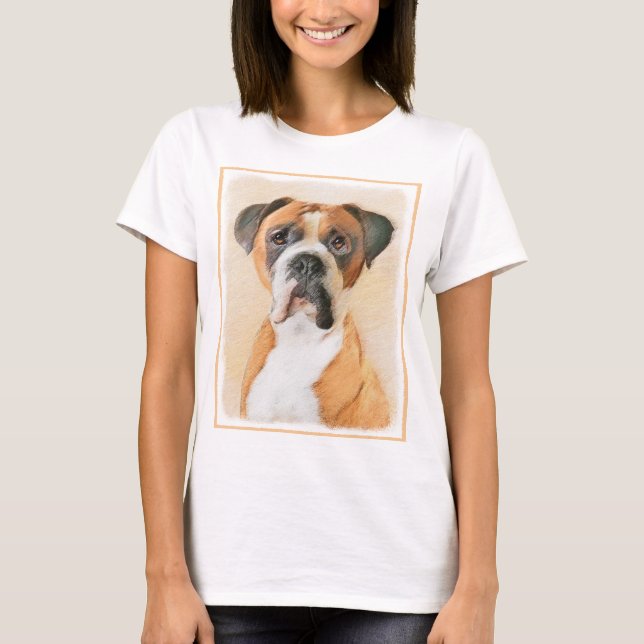 T-shirt Boxer Dog Peinture Non Décroché Art animal origina (Devant)