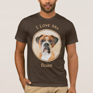 T-shirt Boxer Dog Peinture Non Décroché Art animal origina