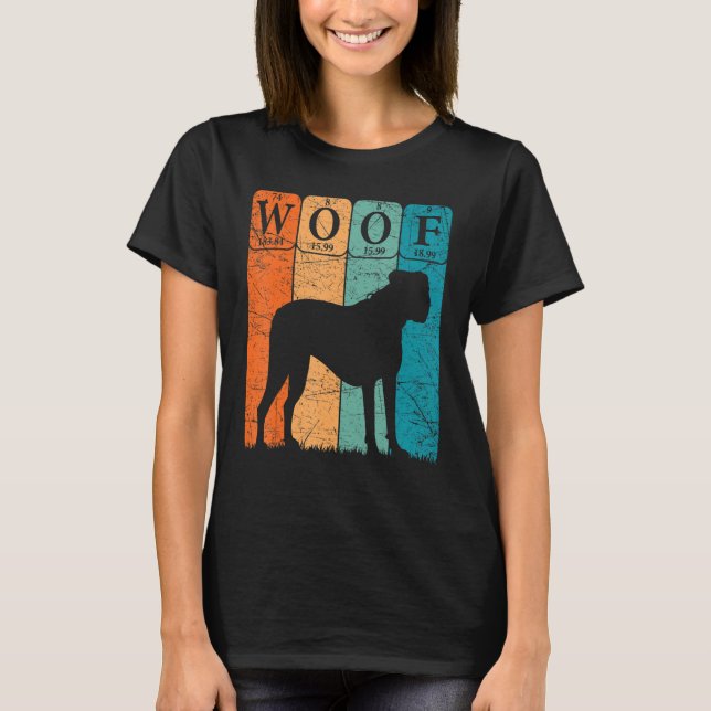 T-shirt Boxer Dog Periodic Table Elements Dog Lover Woof (Devant)