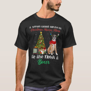 T-shirt Boxer Dog Reindeer Décor Ornement Arbre de Noël