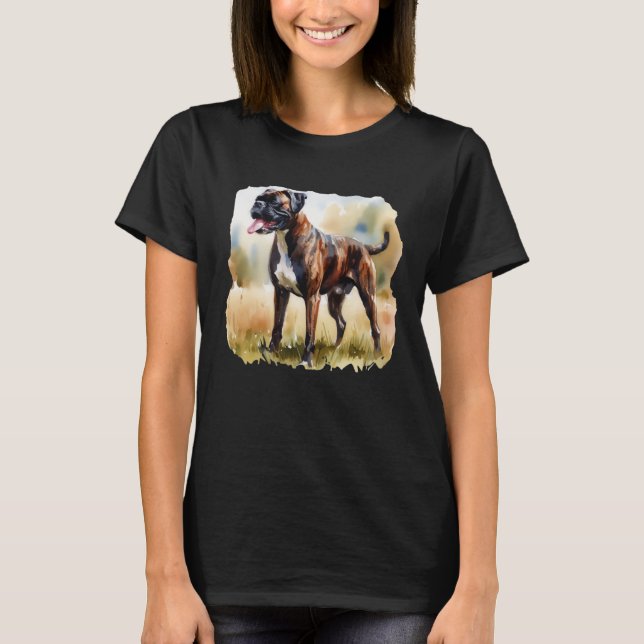 T-shirt Boxer Dogue au lavis (Devant)
