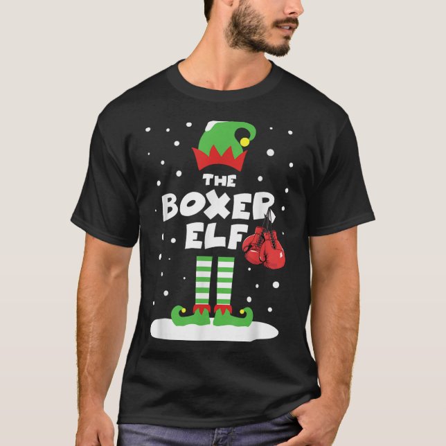 T-shirt Boxer Elf Matching Groupe Famille Vacances Noël Co (Devant)