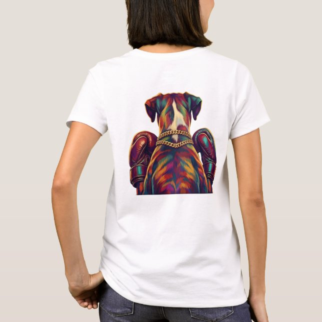 T-shirt Boxer en style Pop Art avec impression avant et ar (Dos)