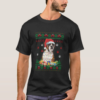 T-shirt Boxer feux de Noël Père Noël Boxer Amoureux des ch