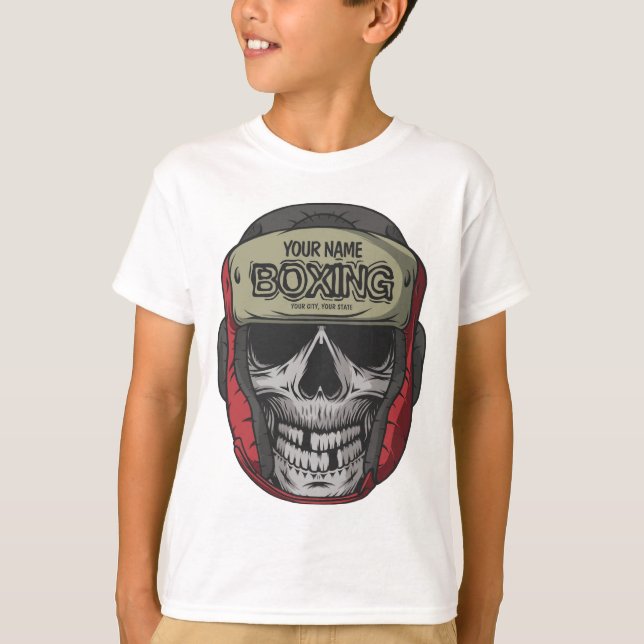 T-shirt Boxer Fight Club Skeleton Boxer Gym (Devant)