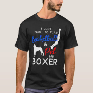 T-shirt Boxer Funny Basketball Chien propriétaire Lover Xm