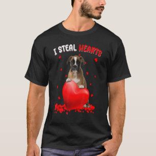 T-shirt Boxer I vole des coeurs Chien mignon câlin coeur S