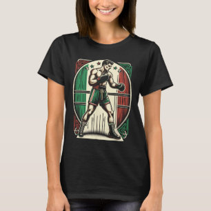 T-shirt Boxer italien - Drapeau de boîte Vintage Italie