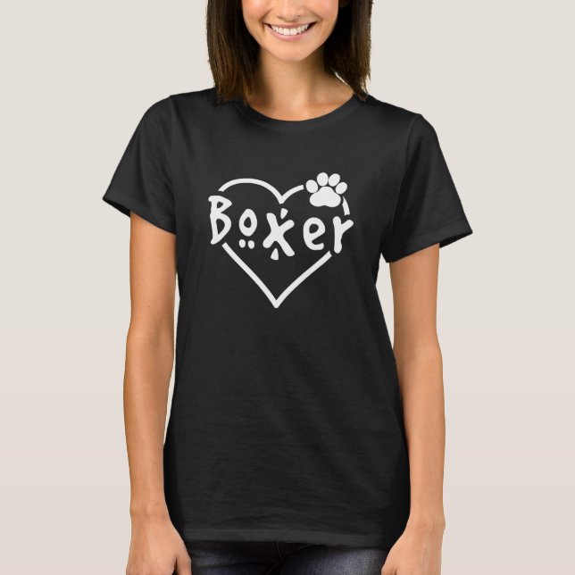 T-shirt Boxer Love Boxer Simple He Paw (Devant)