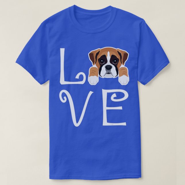 T-shirt Boxer Love Chien Propriétaire Boxer Chiot  (Design devant)