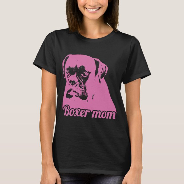T-shirt Boxer Maman Chien Visage Chien Animal de compagnie (Devant)