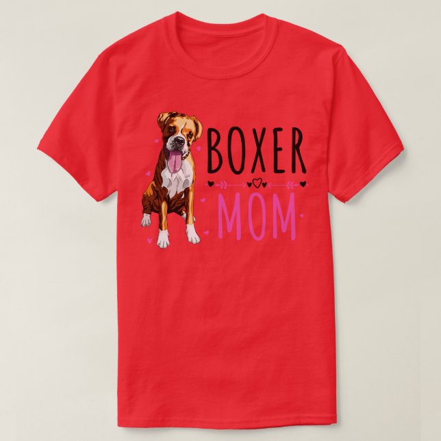 T-shirt Boxer Maman Cute Boxer Lover Chien propriétaire (Design devant)