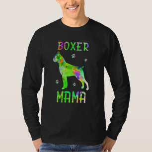 T-shirt Boxer maman de chien coloré