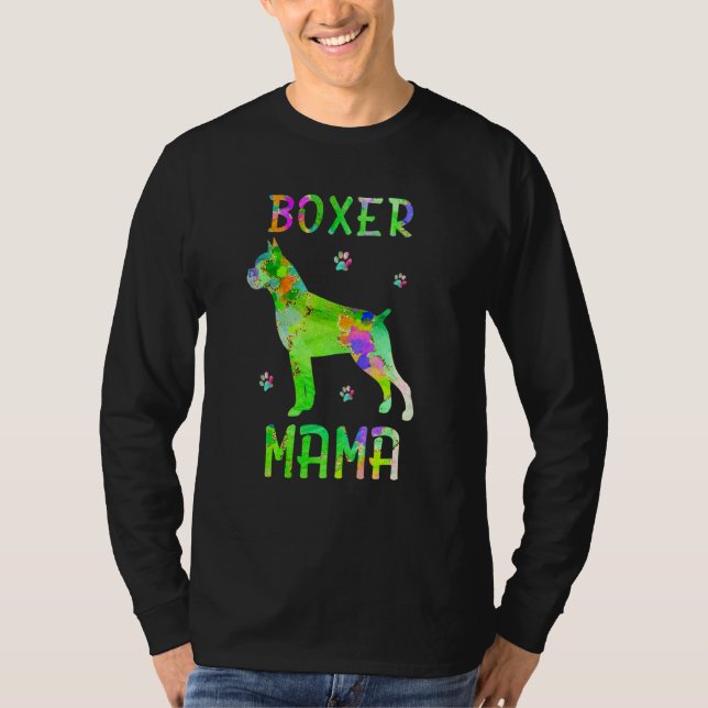 T-shirt Boxer maman de chien coloré (Devant)