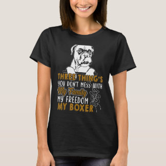 T-shirt Boxer ne manque pas ma boîte chien liberté de fami