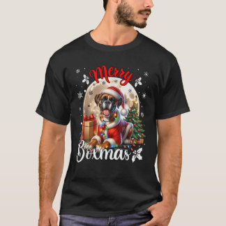 T-shirt Boxer Noël Boxer Chien Costume Boxer Xmas Joyeux